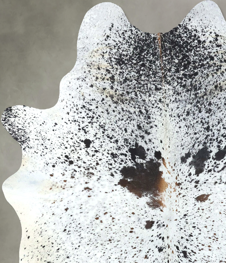 Salt and Pepper Black X-Large Brazilian Cowhide Rug 7'6"H x 5'8"W #B19602 by Hudson Hides