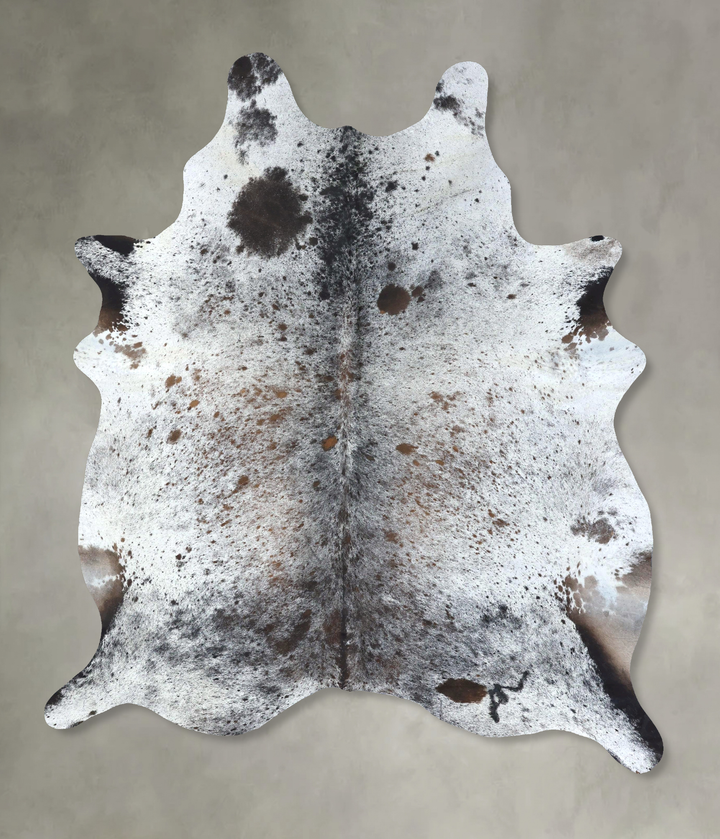 Salt and Pepper Black XX-Large Brazilian Cowhide Rug 8'2"H x 6'2"W #B19603 by Hudson Hides