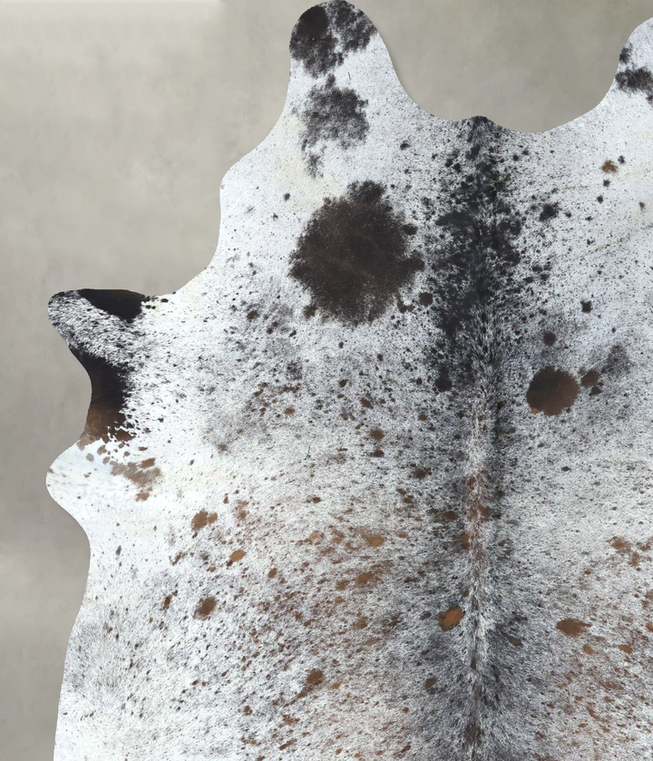 Salt and Pepper Black XX-Large Brazilian Cowhide Rug 8'2"H x 6'2"W #B19603 by Hudson Hides