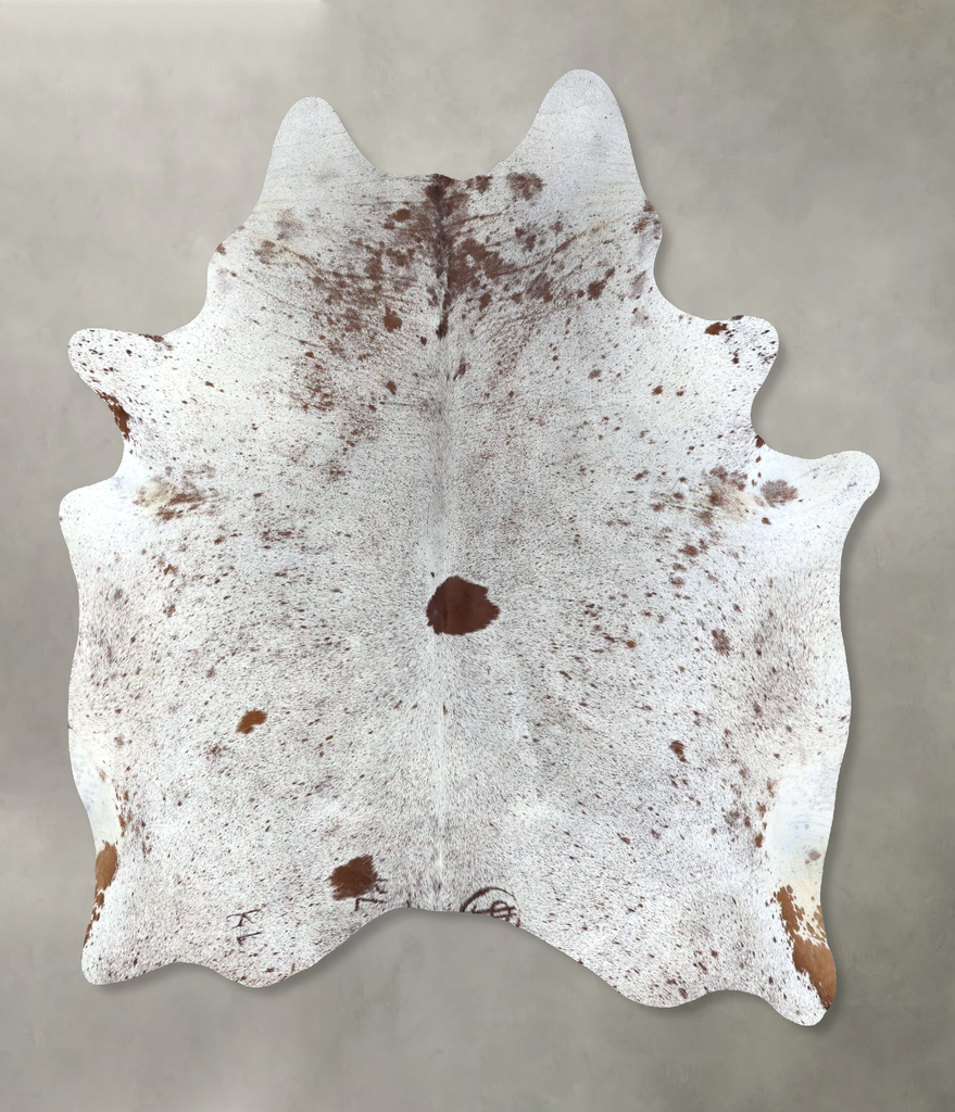 Salt and Pepper Brown X-Large Brazilian Cowhide Rug 7'7"H x 6'4"W #B19606 by Hudson Hides