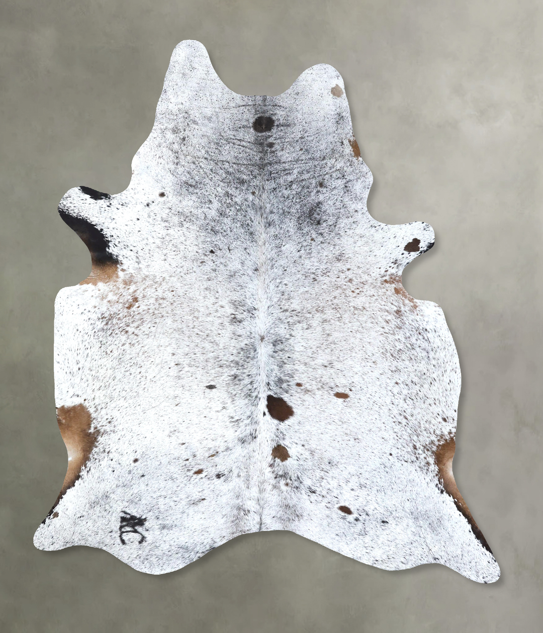 Salt and Pepper Brown X-Large Brazilian Cowhide Rug 8'1"H x 6'2"W #B19
