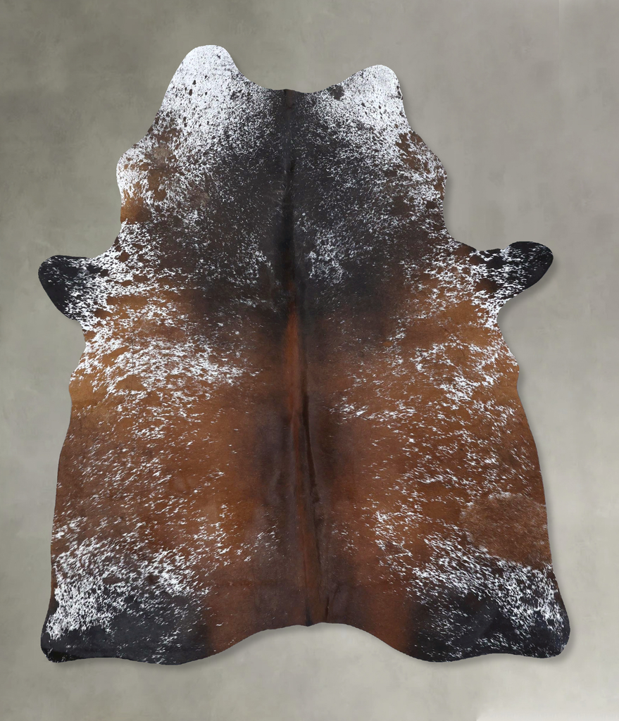 Salt and Pepper Brown Large Brazilian Cowhide Rug 6'9"H x 4'8"W #B19611 by Hudson Hides