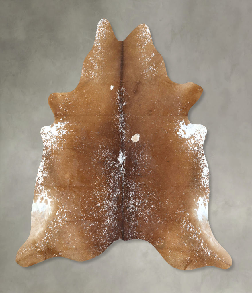 Salt and Pepper Brown X-Large Brazilian Cowhide Rug 7'3"H x 6'9"W #B19614 by Hudson Hides