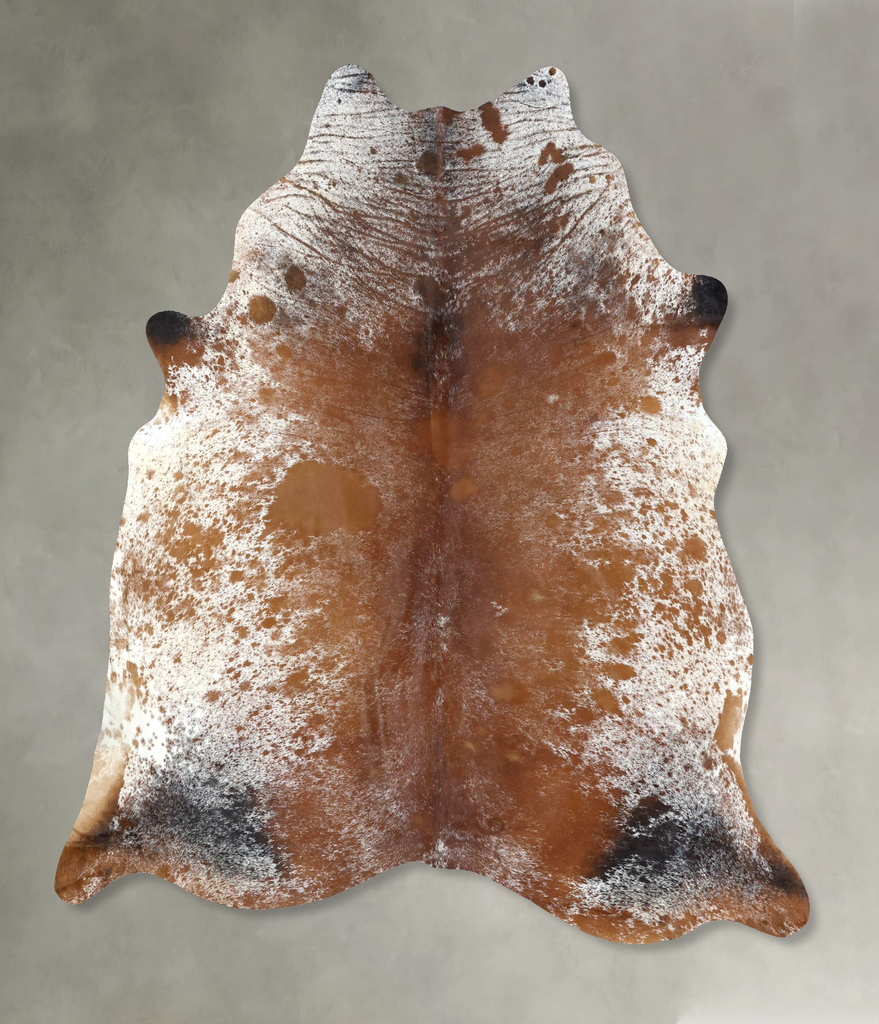 Salt and Pepper Brown XX-Large Brazilian Cowhide Rug 8'1"H x 7'0"W #B19616 by Hudson Hides