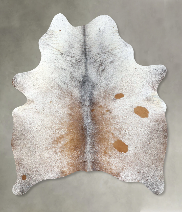 Salt and Pepper Brown Large Brazilian Cowhide Rug 7'0"H x 5'3"W #B19620 by Hudson Hides