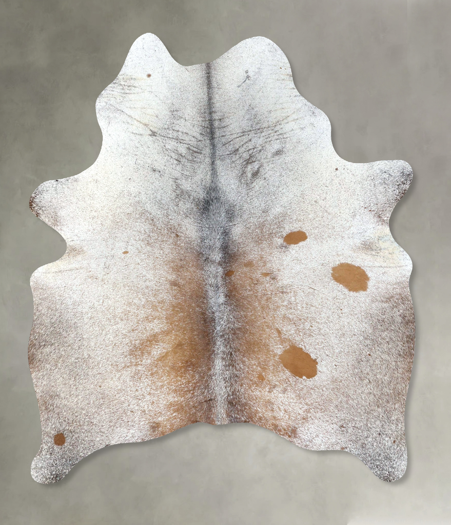 Salt and Pepper Brown Large Brazilian Cowhide Rug 7'0"H x 5'3"W #B19620 by Hudson Hides