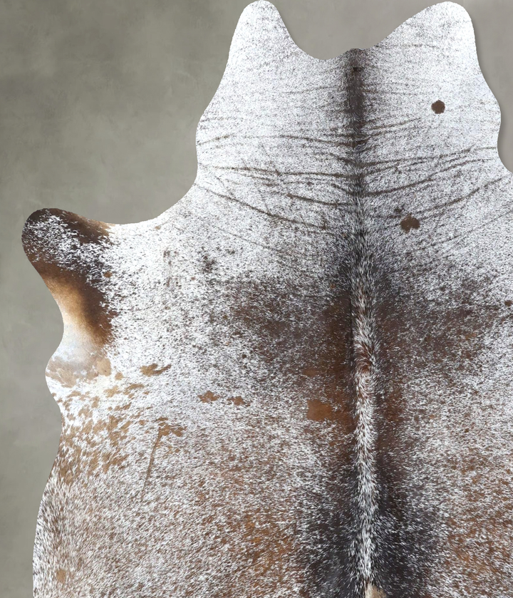 Salt and Pepper Brown X-Large Brazilian Cowhide Rug 7'4"H x 6'2"W #B19622 by Hudson Hides