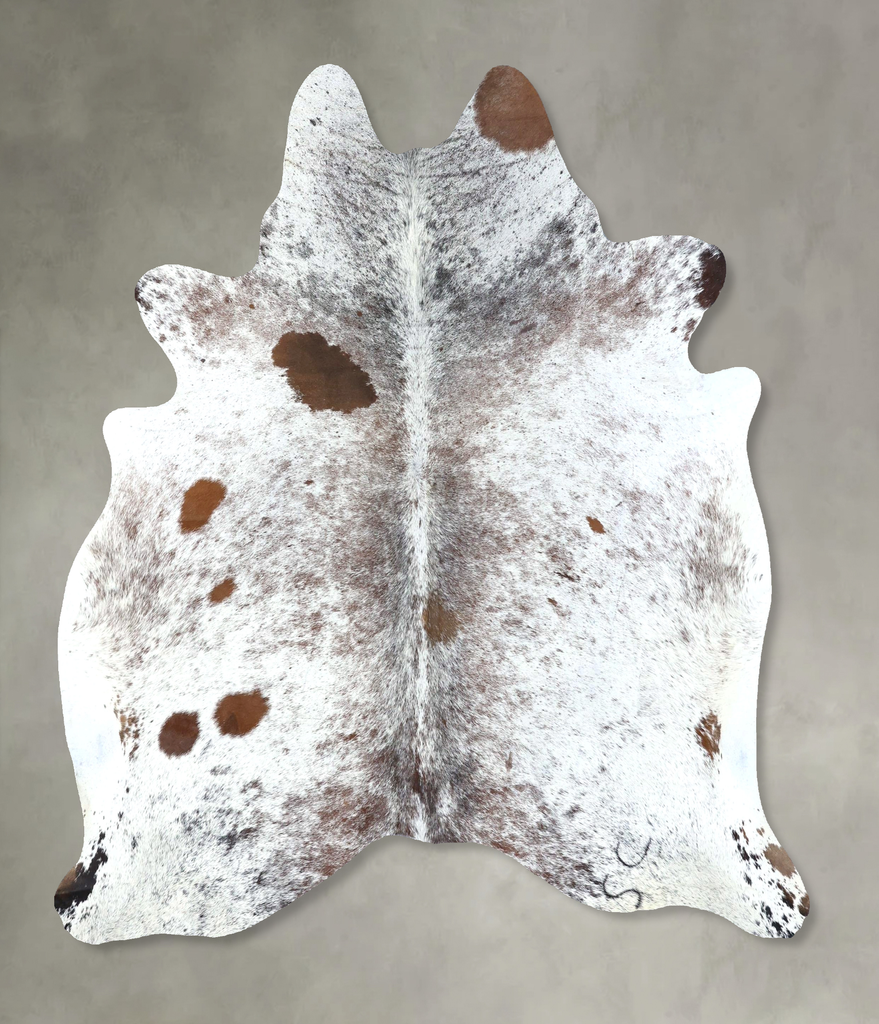 Salt and Pepper Brown Large Brazilian Cowhide Rug 6'3"H x 5'7"W #B19625 by Hudson Hides