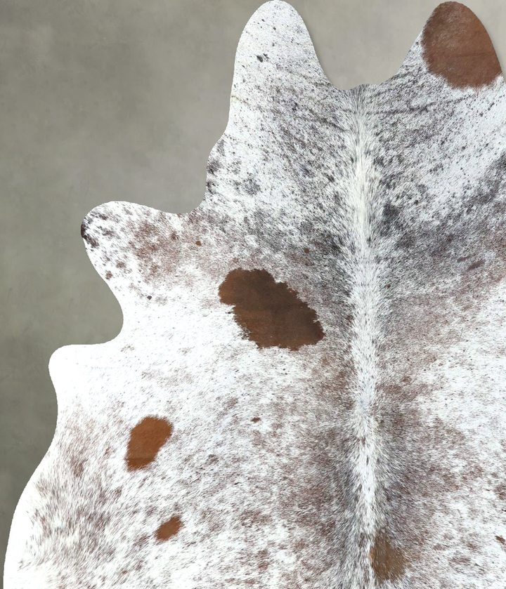Salt and Pepper Brown Large Brazilian Cowhide Rug 6'3"H x 5'7"W #B19625 by Hudson Hides