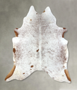 Salt and Pepper Brown X-Large Brazilian Cowhide Rug 6'10"H x 6'2"W #B19629 by Hudson Hides