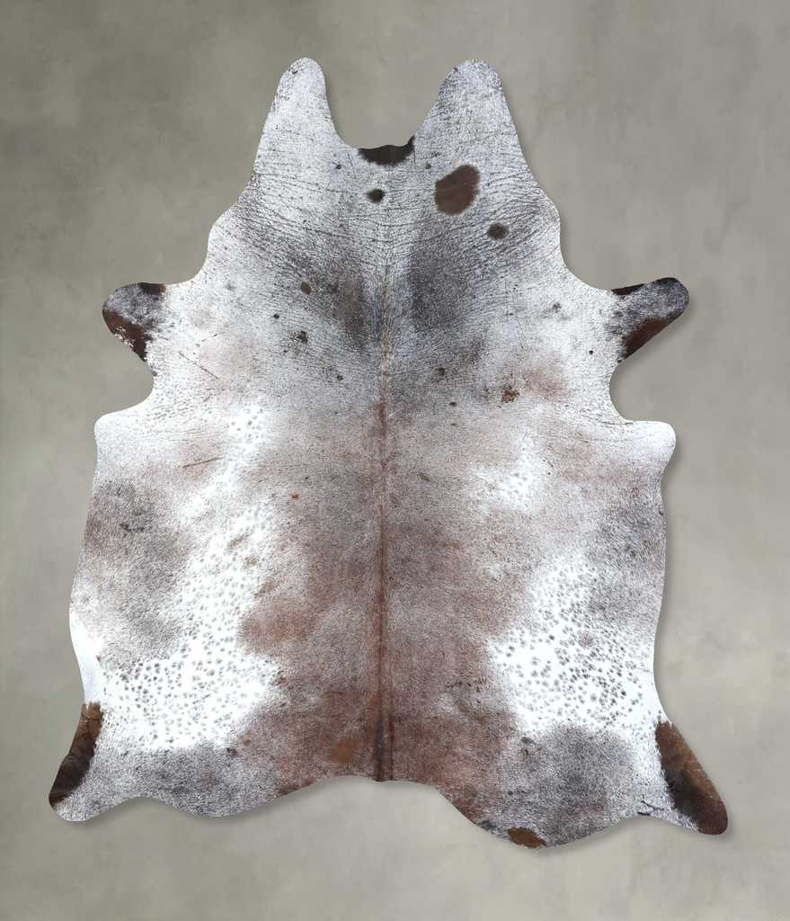 Salt and Pepper Brown XX-Large Brazilian Cowhide Rug 8'1"H x 6'3"W #B19630 by Hudson Hides