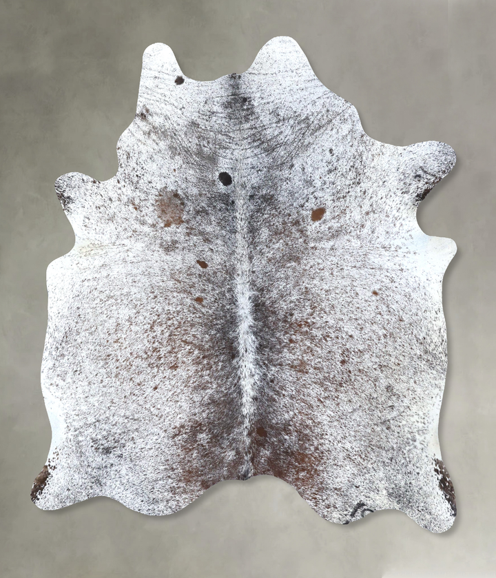 Salt and Pepper Brown X-Large Brazilian Cowhide Rug 7'1"H x 6'0"W #B19632 by Hudson Hides