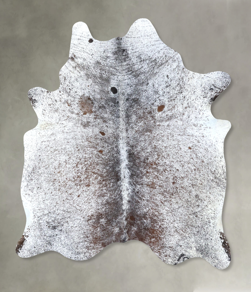 Salt and Pepper Brown X-Large Brazilian Cowhide Rug 7'1"H x 6'0"W #B19632 by Hudson Hides