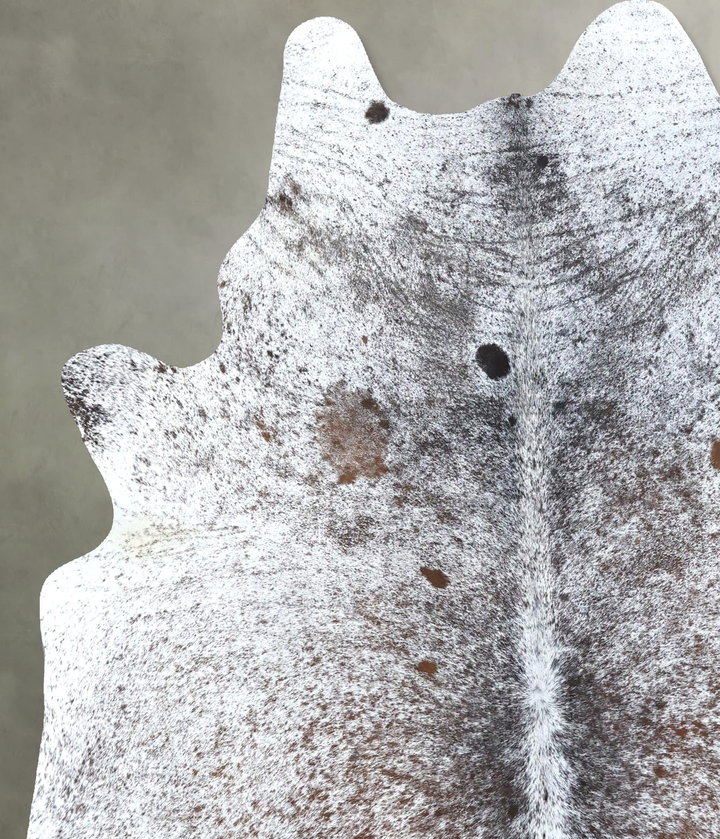 Salt and Pepper Brown X-Large Brazilian Cowhide Rug 7'1"H x 6'0"W #B19632 by Hudson Hides
