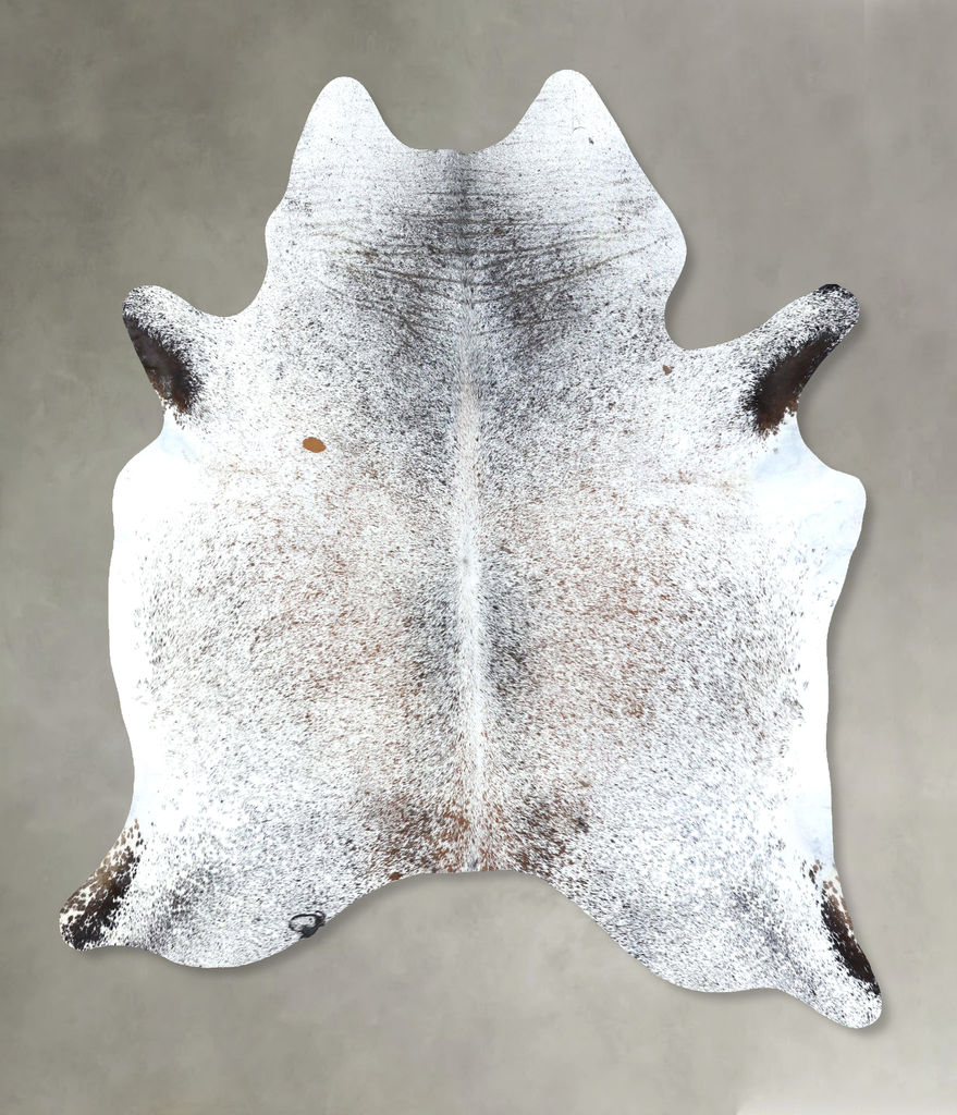 Salt and Pepper Brown X-Large Brazilian Cowhide Rug 7'7"H x 6'1"W #B19636 by Hudson Hides