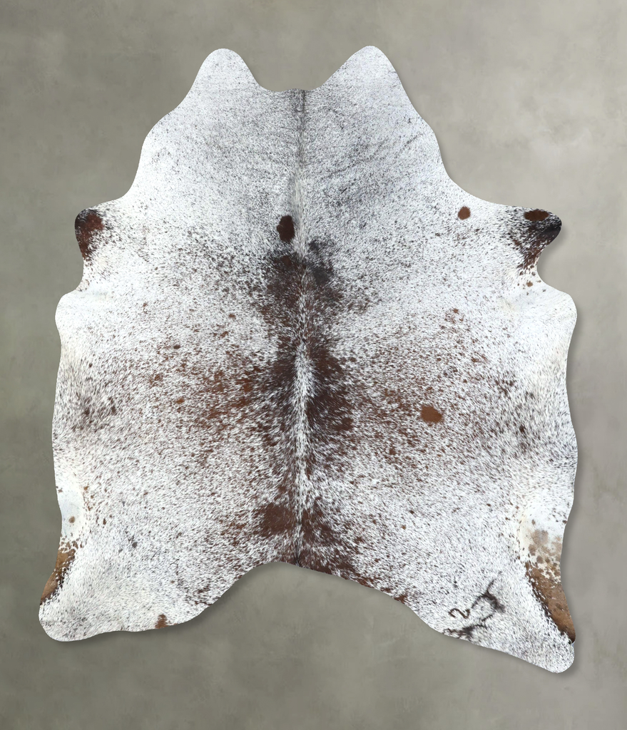Salt and Pepper Brown X-Large Brazilian Cowhide Rug 7'3"H x 6'1"W #B19637 by Hudson Hides