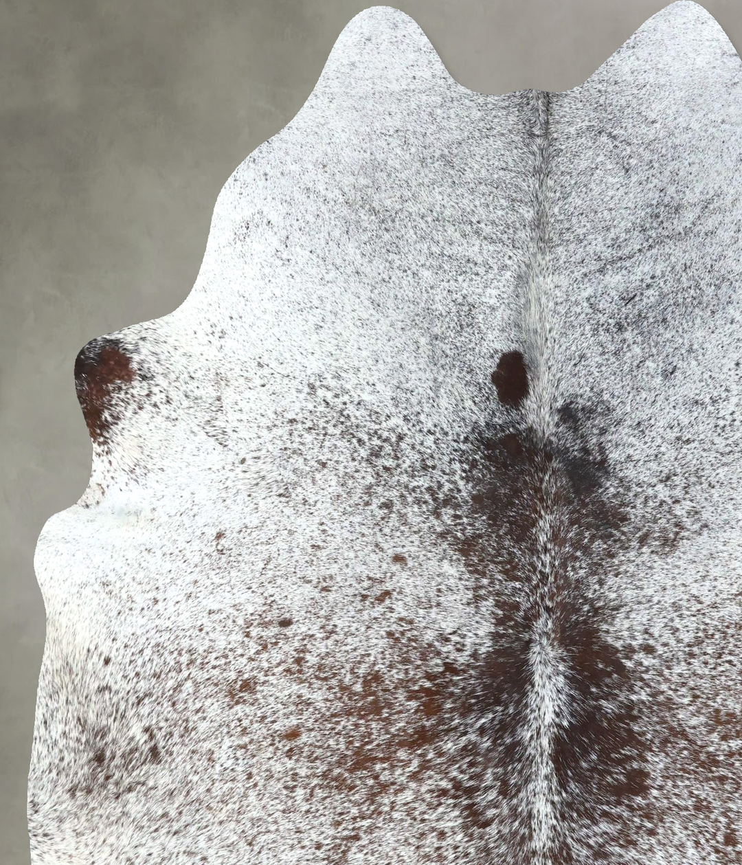 Salt and Pepper Brown X-Large Brazilian Cowhide Rug 7'3"H x 6'1"W #B19