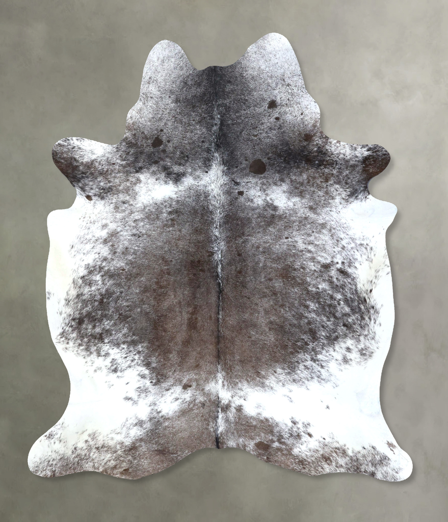 Salt and Pepper Black X-Large Brazilian Cowhide Rug 7'5"H x 6'2"W #B19639 by Hudson Hides