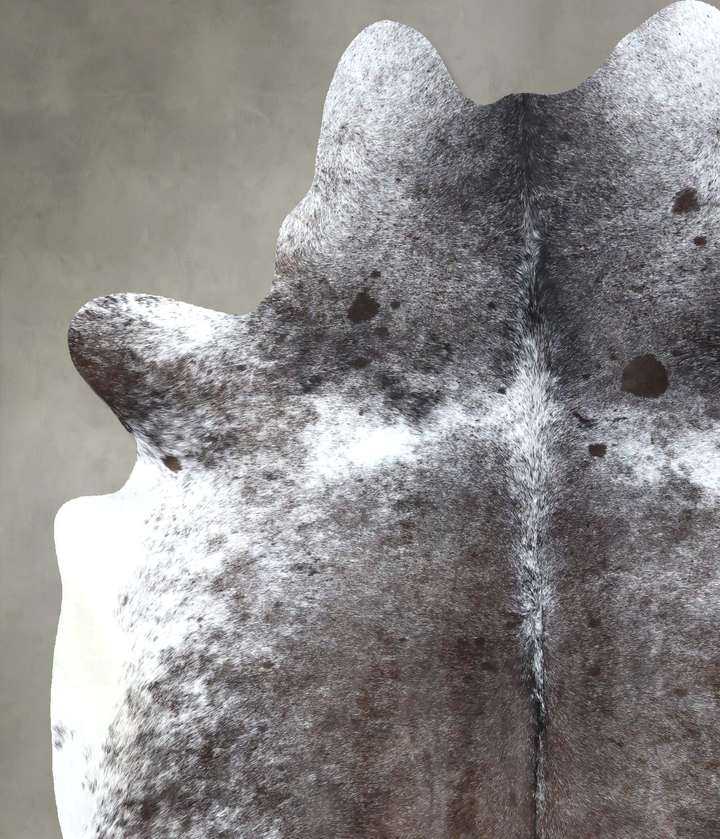 Salt and Pepper Black X-Large Brazilian Cowhide Rug 7'5"H x 6'2"W #B19639 by Hudson Hides