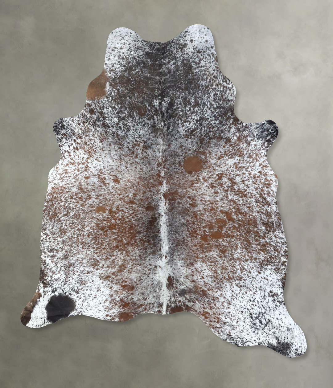 Salt and Pepper Brown Large Brazilian Cowhide Rug 6'8"H x 5'7"W #B1964
