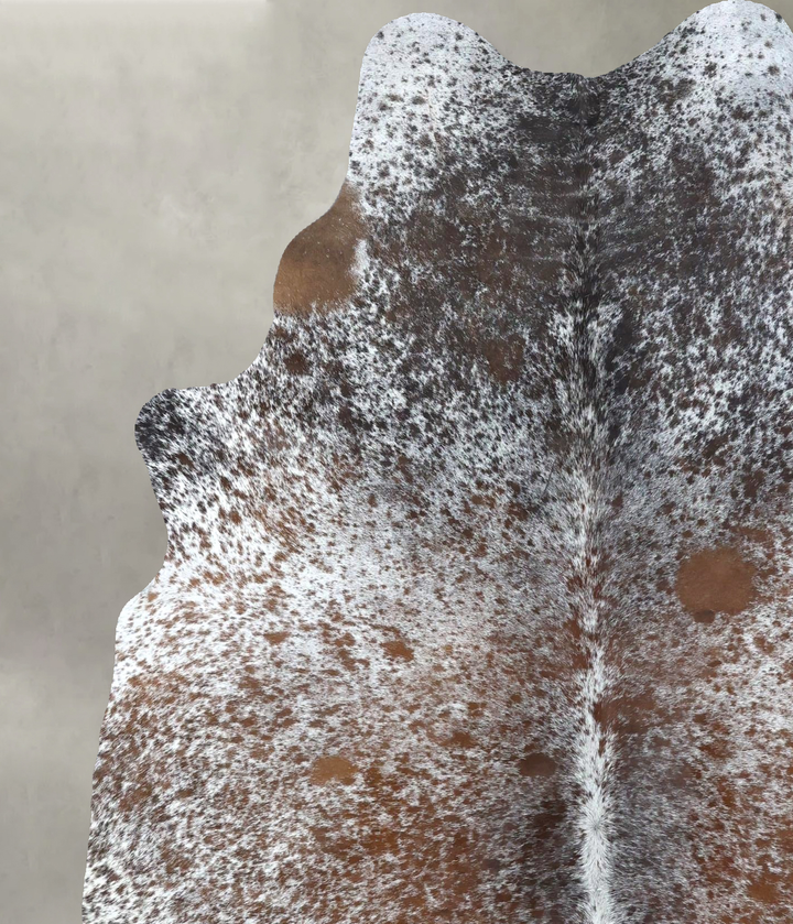 Salt and Pepper Brown Large Brazilian Cowhide Rug 6'8"H x 5'7"W #B19640 by Hudson Hides