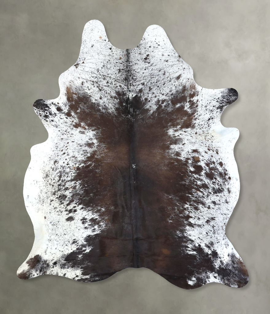 Salt and Pepper Brown X-Large Brazilian Cowhide Rug 8'3"H x 6'0"W #B19645 by Hudson Hides