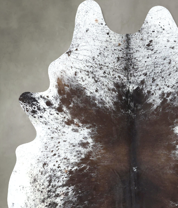 Salt and Pepper Brown X-Large Brazilian Cowhide Rug 8'3"H x 6'0"W #B19645 by Hudson Hides