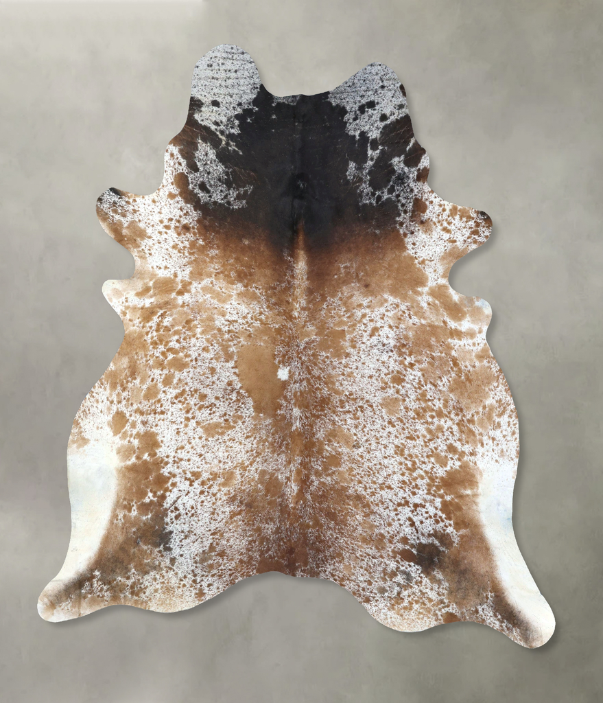 Salt and Pepper Brown XX-Large Brazilian Cowhide Rug 8'5"H x 6'11"W #B19649 by Hudson Hides