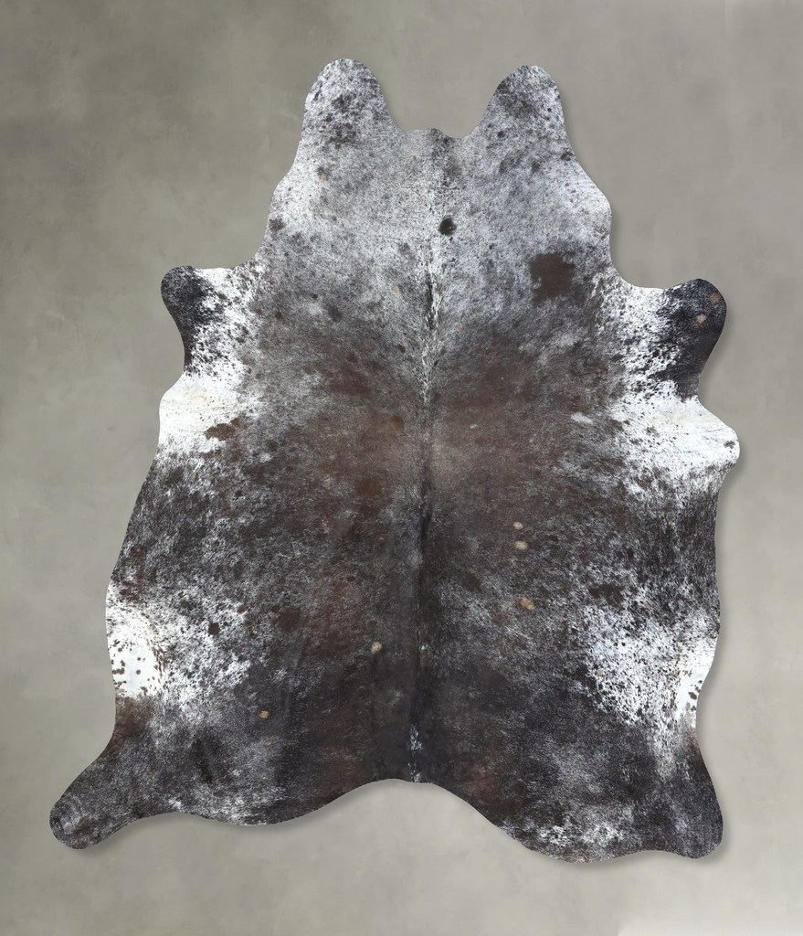 Salt and Pepper Black XX-Large Brazilian Cowhide Rug 7'11"H x 6'5"W #B19652 by Hudson Hides