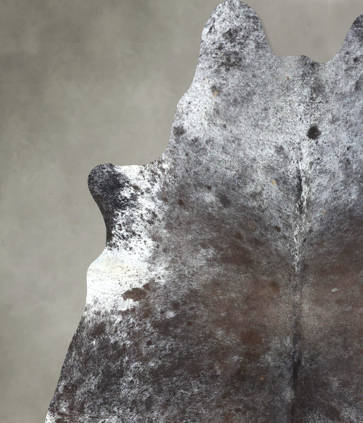 Salt and Pepper Black XX-Large Brazilian Cowhide Rug 7'11"H x 6'5"W #B19652 by Hudson Hides