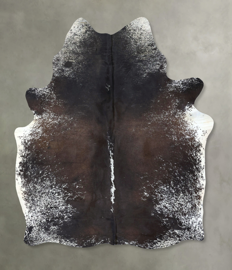 Salt and Pepper Black X-Large Brazilian Cowhide Rug 7'7"H x 5'10"W #B19653 by Hudson Hides