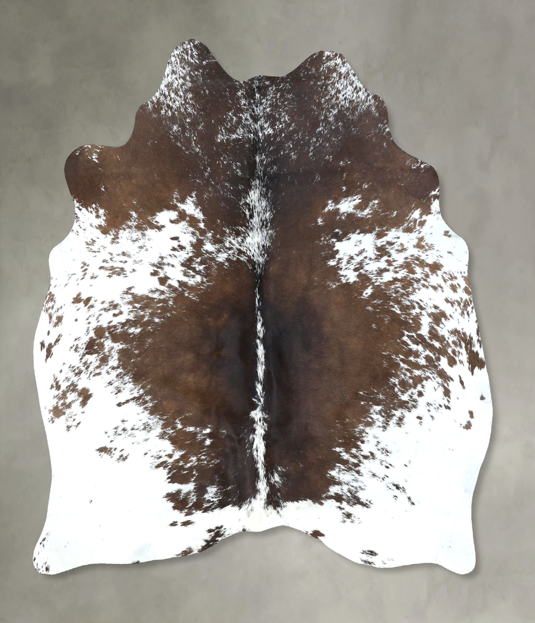 Chocolate and White Large Brazilian Cowhide Rug 6'2"H x 5'3"W #B19656 