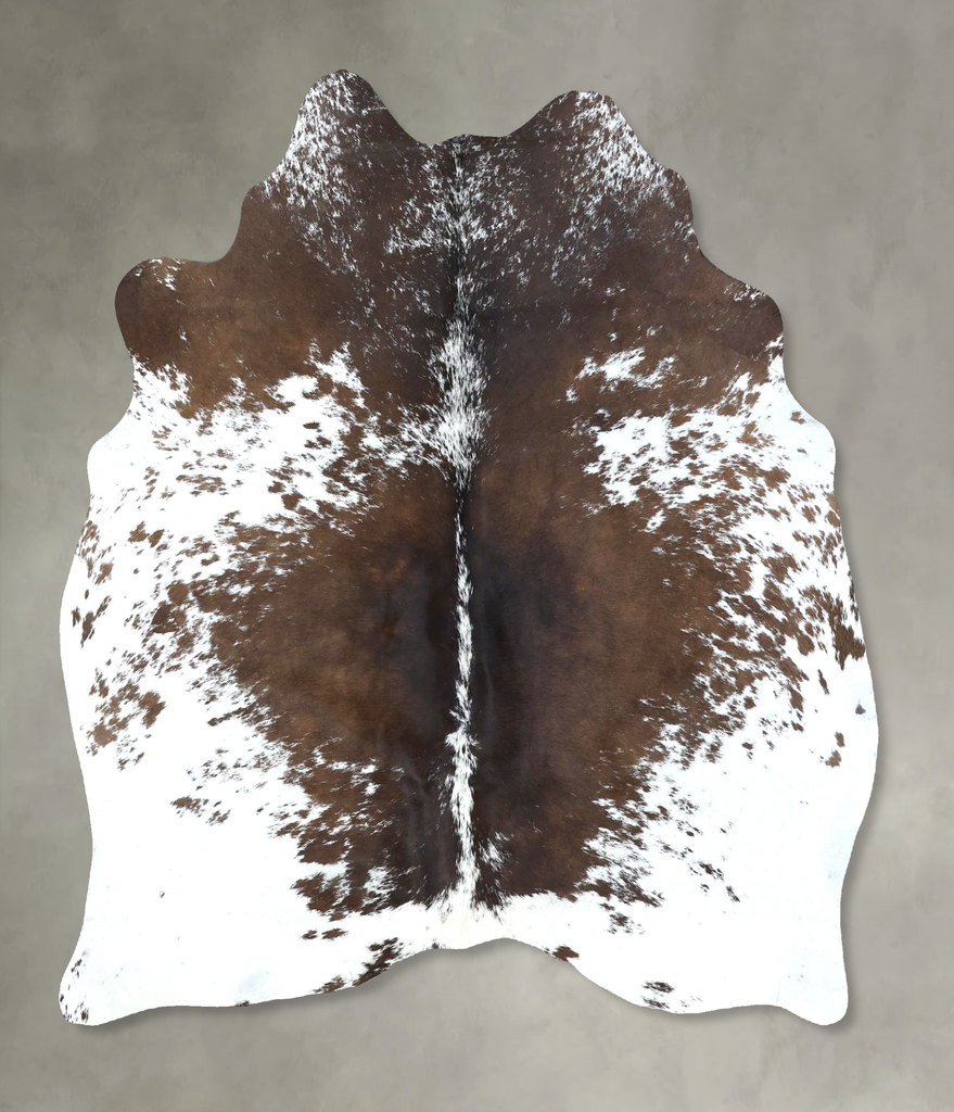 Chocolate and White Large Brazilian Cowhide Rug 6'2"H x 5'3"W #B19656 by Hudson Hides