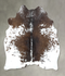 Chocolate and White Large Brazilian Cowhide Rug 6'2
