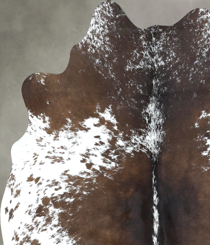 Chocolate and White Large Brazilian Cowhide Rug 6'2"H x 5'3"W #B19656 by Hudson Hides