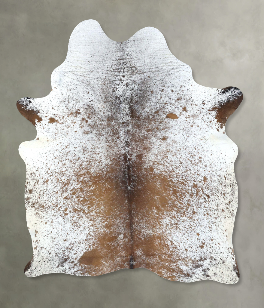 Salt and Pepper Brown Large Brazilian Cowhide Rug 7'1"H x 5'1"W #B19657 by Hudson Hides