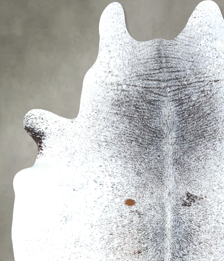 Salt and Pepper Black Large Brazilian Cowhide Rug 7'0"H x 5'6"W #B19661 by Hudson Hides