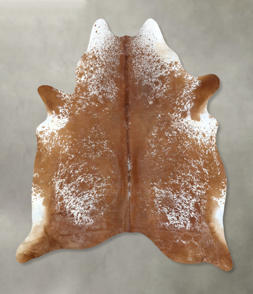 Salt and Pepper Brown X-Large Brazilian Cowhide Rug 7'4"H x 6'4"W #B19663 by Hudson Hides