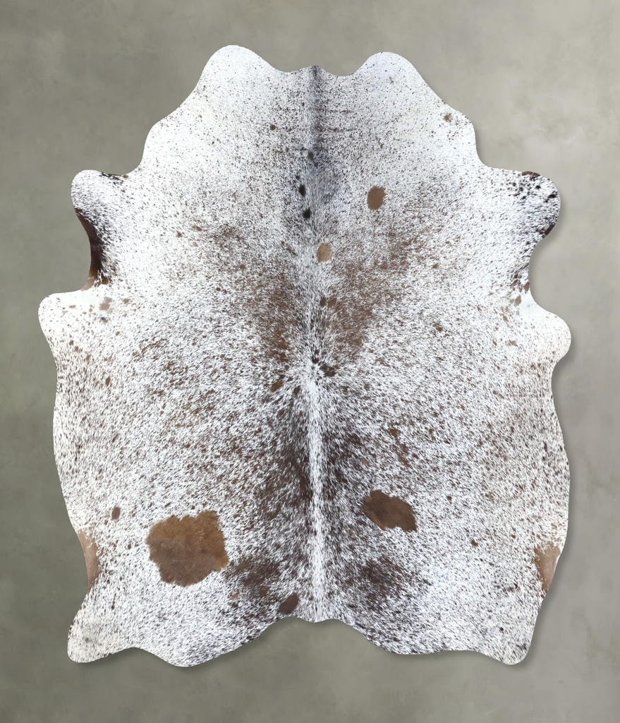Salt and Pepper Brown Medium Brazilian Cowhide Rug 5'6"H x 5'1"W #B19664 by Hudson Hides