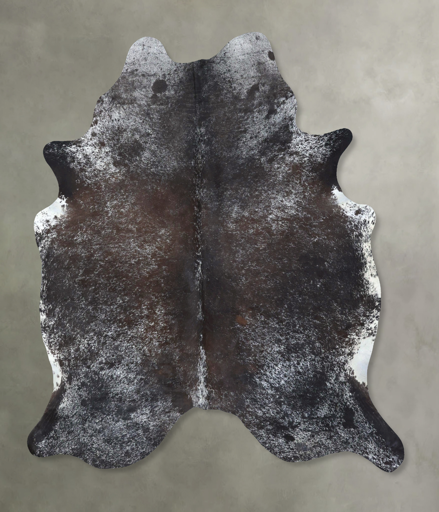 Salt and Pepper Black X-Large Brazilian Cowhide Rug 7'4"H x 6'3"W #B19671 by Hudson Hides