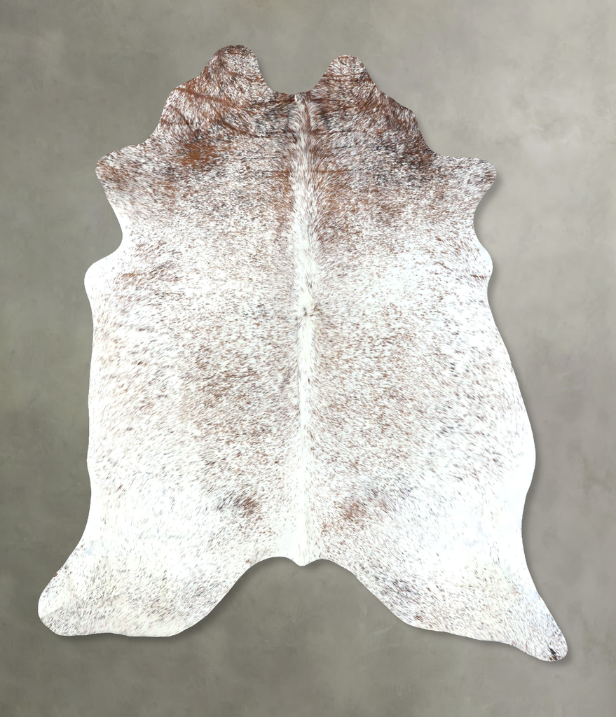 Salt and Pepper Brown X-Large Brazilian Cowhide Rug 7'5"H x 6'5"W #B19674 by Hudson Hides