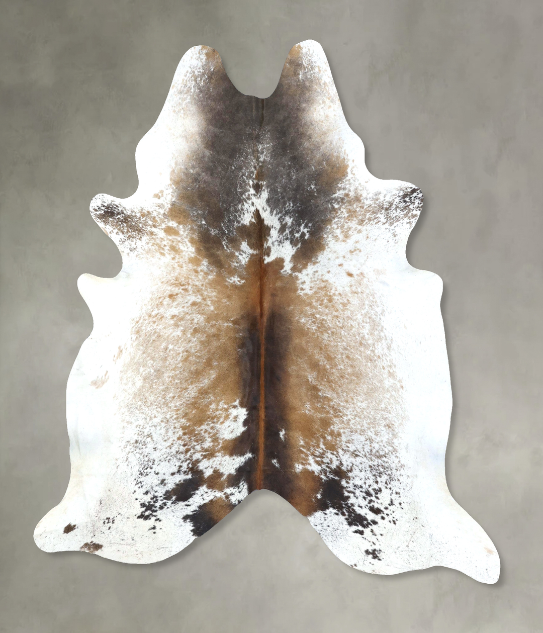 Salt and Pepper Brown X-Large Brazilian Cowhide Rug 7'6"H x 6'7"W #B19