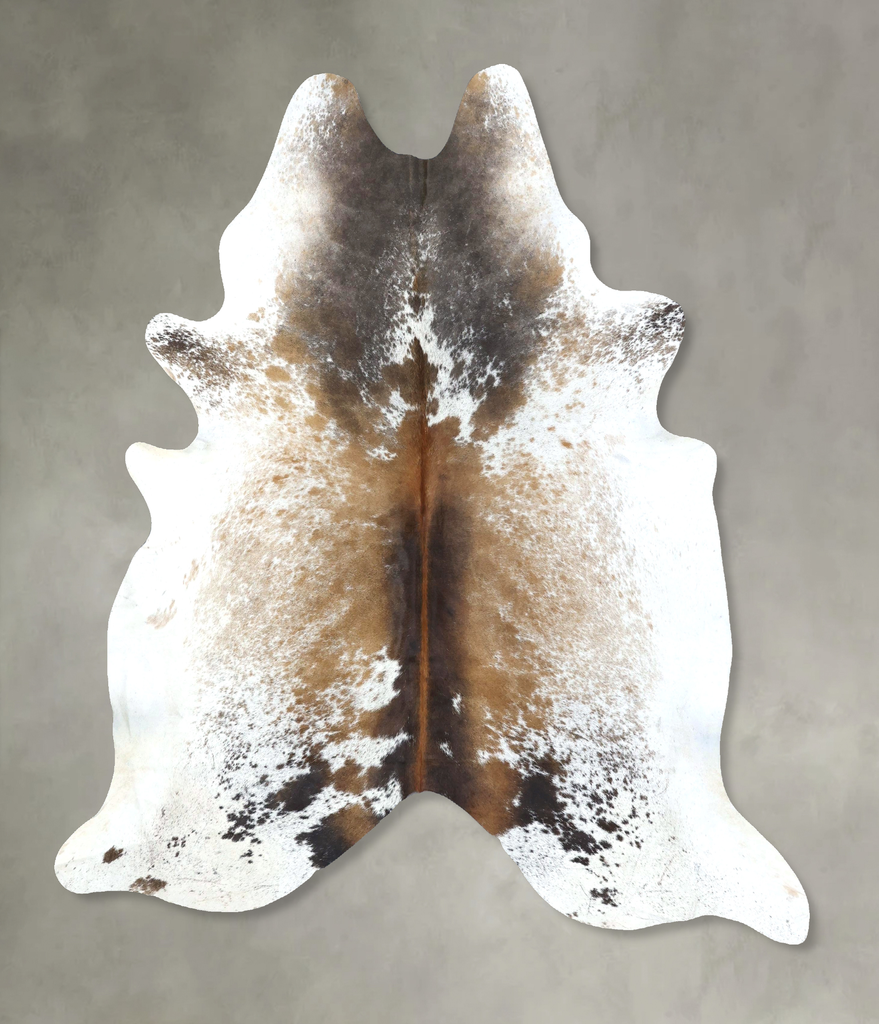 Salt and Pepper Brown X-Large Brazilian Cowhide Rug 7'6"H x 6'7"W #B19675 by Hudson Hides