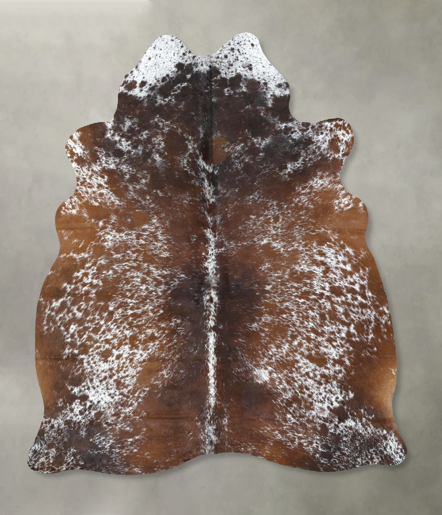 Salt and Pepper Brown Large Brazilian Cowhide Rug 6'7"H x 4'11"W #B19676 by Hudson Hides