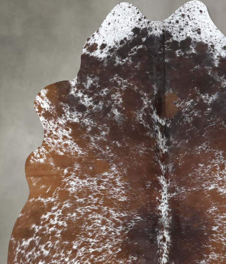 Salt and Pepper Brown Large Brazilian Cowhide Rug 6'7"H x 4'11"W #B19676 by Hudson Hides
