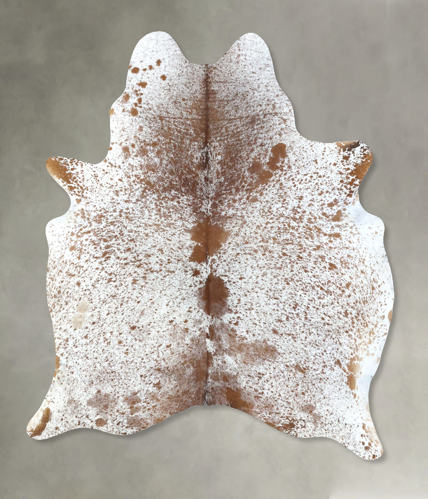 Salt and Pepper Brown Large Brazilian Cowhide Rug 7'0"H x 5'7"W #B19678 by Hudson Hides