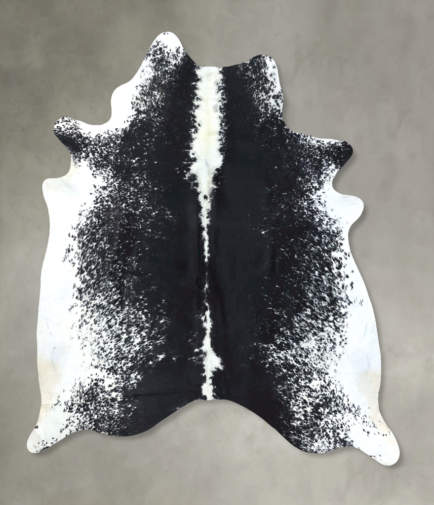 Black and White XX-Large Brazilian Cowhide Rug 7'10"H x 6'8"W #B19680 by Hudson Hides