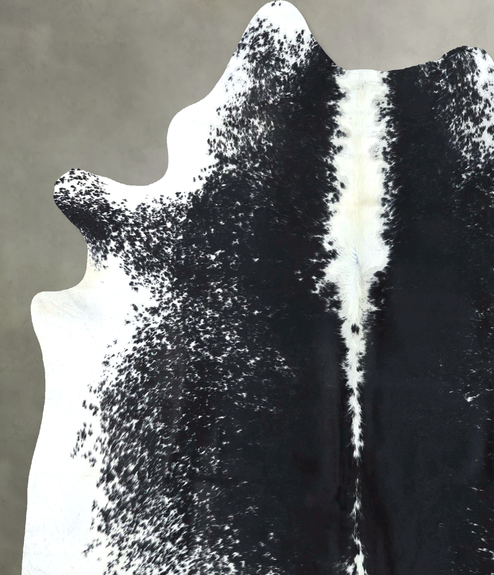 Black and White XX-Large Brazilian Cowhide Rug 7'10"H x 6'8"W #B19680 by Hudson Hides