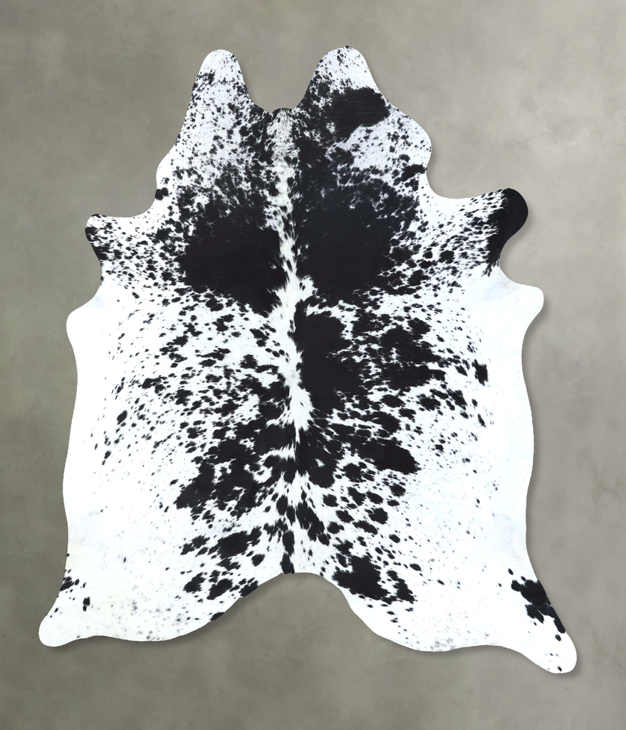 Black and White X-Large Brazilian Cowhide Rug 7'7"H x 6'4"W #B19681 by Hudson Hides