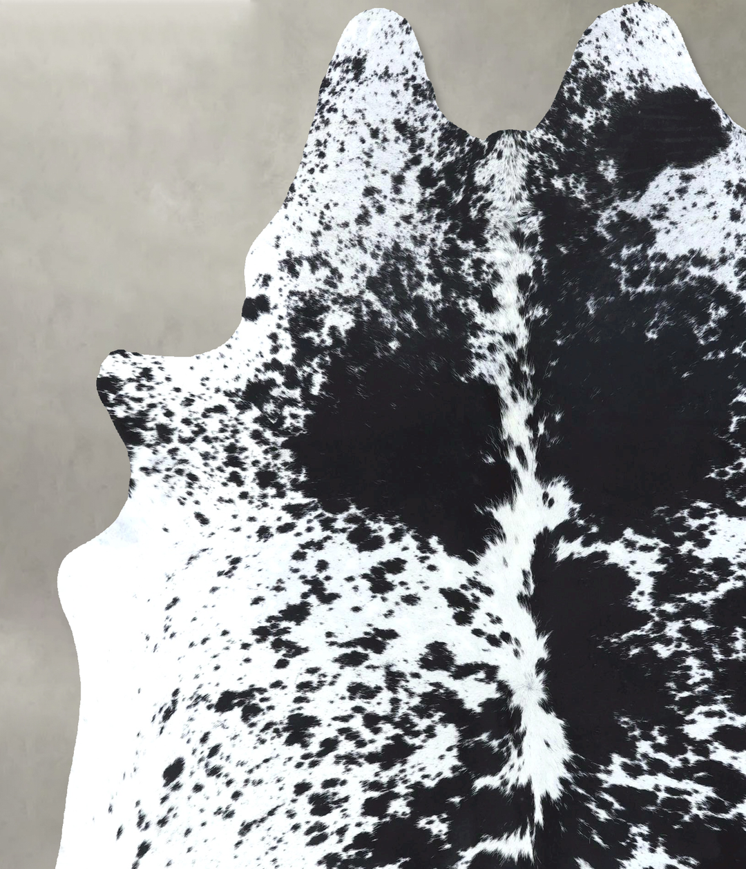Black and White X-Large Brazilian Cowhide Rug 7'7"H x 6'4"W #B19681 by